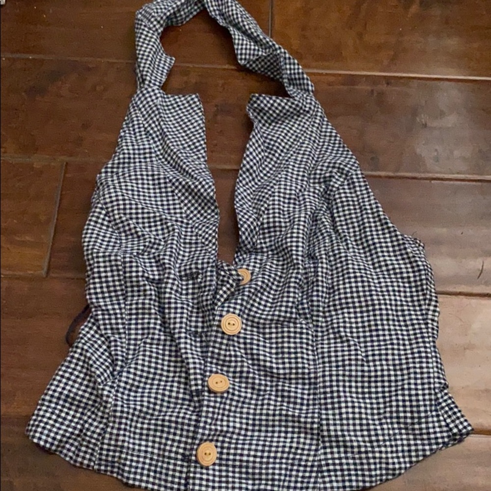 urban outfitters plaid halter top